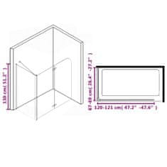 Petromila vidaXL Dvojkrídlový sprchový kút ESG 120x68x130 cm 