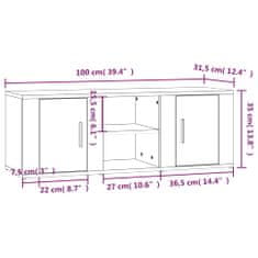 Vidaxl TV skrinka hnedý dub 100x35x55 cm spracované drevo