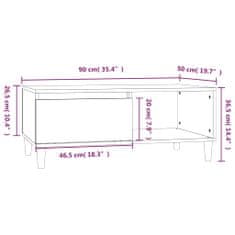 Vidaxl Konferenčný stolík biely 90x50x36,5 cm spracované drevo