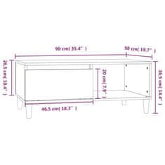 Vidaxl Konferenčný stolík sivý dub sonoma 90x50x36,5 spracované drevo