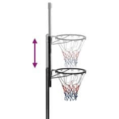 Vidaxl Basketbalový stojan priehľadný 235-305 cm polykarbonát