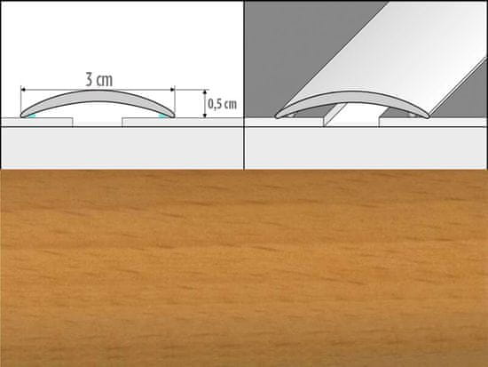 Effector Prechodové lišty A03 - SAMOLEPIACE šírka 3 x výška 0,5 x dĺžka 93 cm - buk