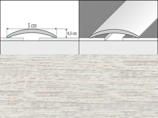 Effector Prechodové lišty A03 - SAMOLEPIACE šírka 3 x výška 0,5 x dĺžka 93 cm - dub wanilia