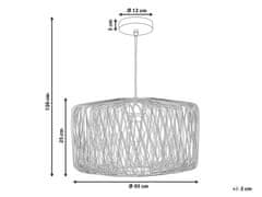 Beliani Závesná lampa bambus svetlé drevo čierna JAVARI