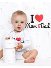 NEW BABY Body s potlačou New Baby I Love Mum and Dad 86 (12-18m)