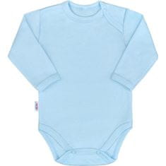 NEW BABY Dojčenské bavlnené body s dlhým rukávom New Baby Pastel modré 56 (0-3m)