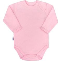 NEW BABY Dojčenské bavlnené body s dlhým rukávom New Baby Pastel ružové 56 (0-3m)