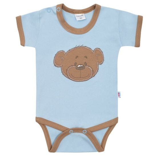NEW BABY Dojčenské bavlnené body s krátkym rukávom New Baby BrumBrum blue brown 74 (6-9m)