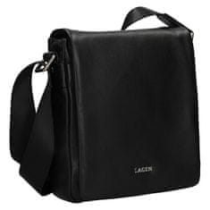 Lagen Pánska kožená crossbody taška 15016 - Blk