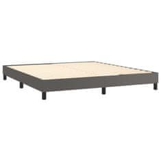 shumee Boxspring posteľ s matracom sivá 160x200 cm umelá koža