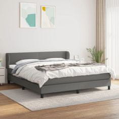 shumee Boxspring posteľ s matracom tmavosivá 180x200 cm látka