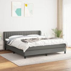 shumee Boxspring posteľ s matracom tmavosivá 180x200 cm látka