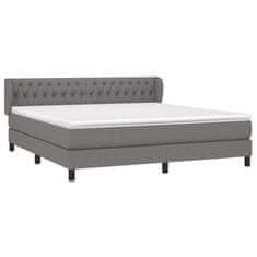 shumee Boxspring posteľ s matracom tmavosivá 180x200 cm látka