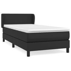 shumee Boxspring posteľ s matracom čierna 100x200 cm umelá koža