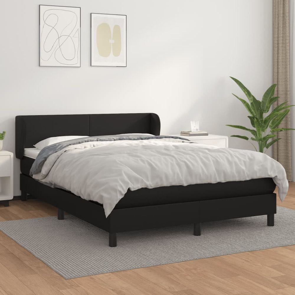 Petromila vidaXL Boxspring posteľ s matracom čierny 140x190 cm umelá koža