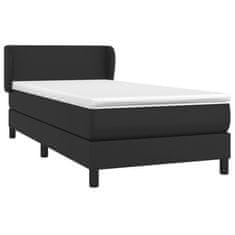 shumee Boxspring posteľ s matracom čierna 100x200 cm umelá koža