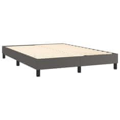 shumee Boxspring posteľ s matracom sivá 140x200 cm umelá koža