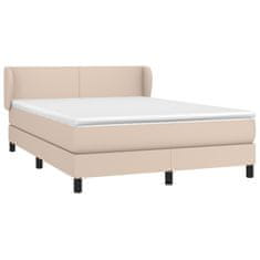 shumee Boxspring posteľ s matracom kapučínová 140x200 cm umelá koža