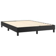 shumee Boxspring posteľ s matracom čierny 140x190 cm umelá koža