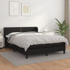 shumee Boxspring posteľ s matracom čierna 140x200 cm umelá koža