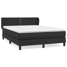 shumee Boxspring posteľ s matracom čierny 140x190 cm umelá koža