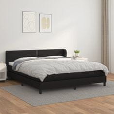 shumee Boxspring posteľ s matracom čierna 160x200 cm umelá koža