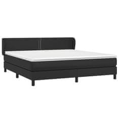 shumee Boxspring posteľ s matracom čierna 180x200 cm umelá koža