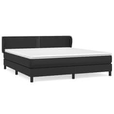 shumee Boxspring posteľ s matracom čierna 160x200 cm umelá koža