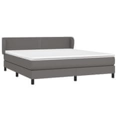 shumee Boxspring posteľ s matracom sivá 160x200 cm umelá koža