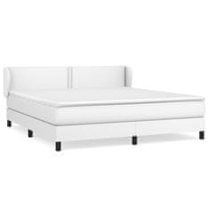 shumee Boxspring posteľ s matracom biela 160x200 cm umelá koža