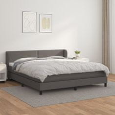 shumee Boxspring posteľ s matracom sivá 160x200 cm umelá koža