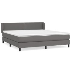 shumee Boxspring posteľ s matracom sivá 160x200 cm umelá koža