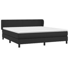 shumee Boxspring posteľ s matracom čierna 160x200 cm umelá koža