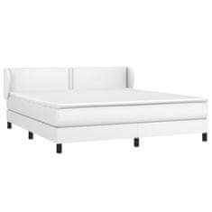 shumee Boxspring posteľ s matracom biela 160x200 cm umelá koža