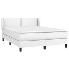 shumee Boxspring posteľ s matracom biely 140x190 cm umelá koža