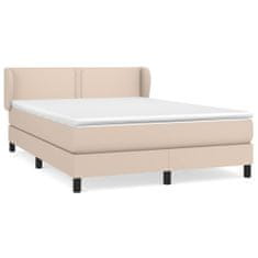 shumee Boxspring posteľ s matracom kapučínová 140x190 cm umelá koža