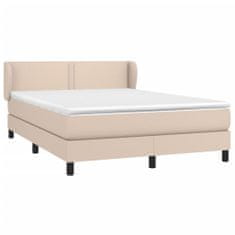 shumee Boxspring posteľ s matracom kapučínová 140x190 cm umelá koža