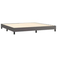 shumee Boxspring posteľ s matracom sivá 200x200 cm umelá koža