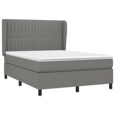 shumee Boxspring posteľ s matracom tmavosivá 140x200 cm látka