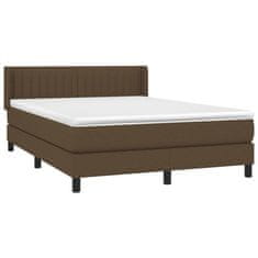 shumee Boxspring posteľ s matracom tmavohnedá 140x200 cm látka