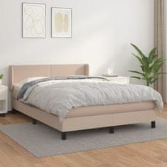 shumee Boxspring posteľ s matracom kapučínová 140x200 cm umelá koža