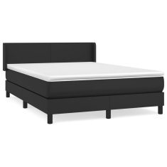 shumee Boxspring posteľ s matracom čierna 140x200 cm umelá koža