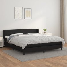 shumee Boxspring posteľ s matracom čierna 160x200 cm umelá koža