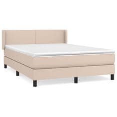 shumee Boxspring posteľ s matracom kapučínová 140x200 cm umelá koža