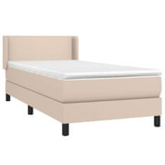 shumee Boxspring posteľ s matracom kapučínová 100x200 cm umelá koža