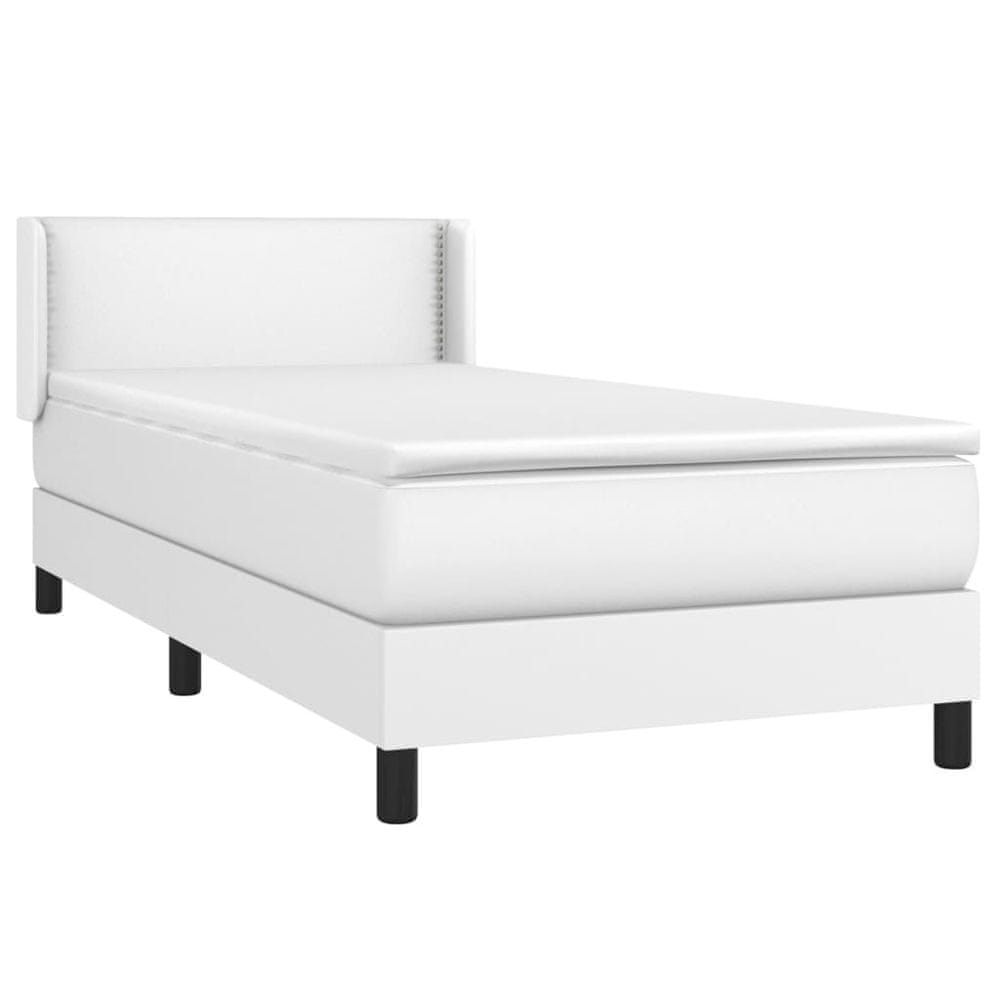 Vidaxl Boxspring posteľ s matracom biela 100x200 cm umelá koža