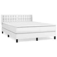 shumee Boxspring posteľ s matracom biely 140x190 cm umelá koža