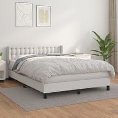 shumee Boxspring posteľ s matracom biely 140x190 cm umelá koža