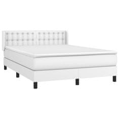 shumee Boxspring posteľ s matracom biely 140x190 cm umelá koža