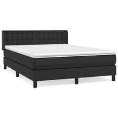 shumee Boxspring posteľ s matracom čierny 140x190 cm umelá koža